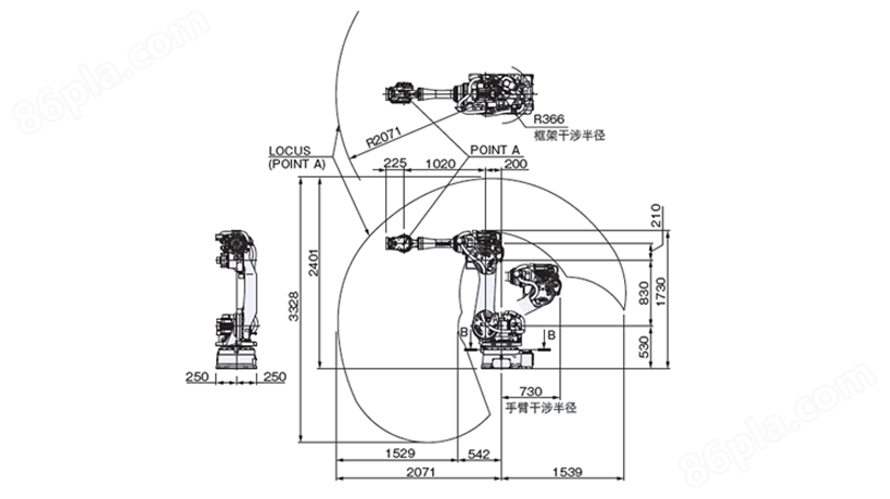 NACHi SRA100B/100J/100 点焊机器人运行轨迹图