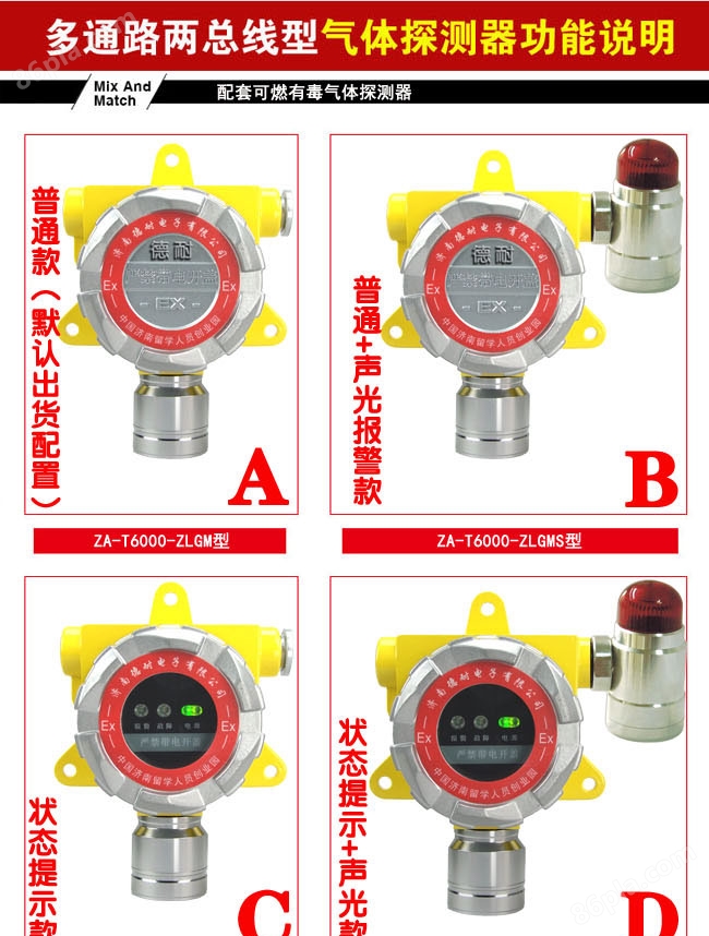 防爆型稀料溶剂气体报警器,联网型监测配置LED状态指示灯